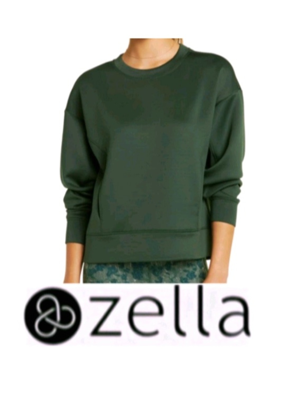 ZELLA Luxe Pocket Sweatshirt In Green Sycamore